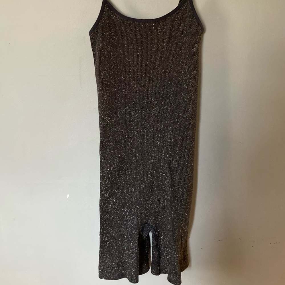 Gold and black sparkly spandex bodysuit